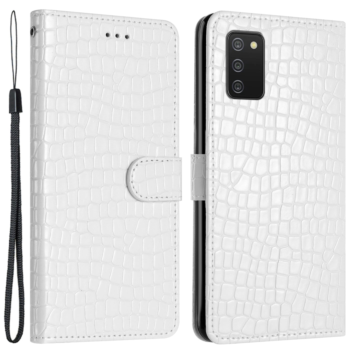 For Samsung Galaxy A02s (164.2x75.9x9.1mm) F02s Leather Wallet Stand Cover Crocodile Texture Phone Case For Samsung Galaxy A02s (164.2x75.9x9.1mm) F02s Leather Wallet Stand Cover Crocodile Texture Phone Case